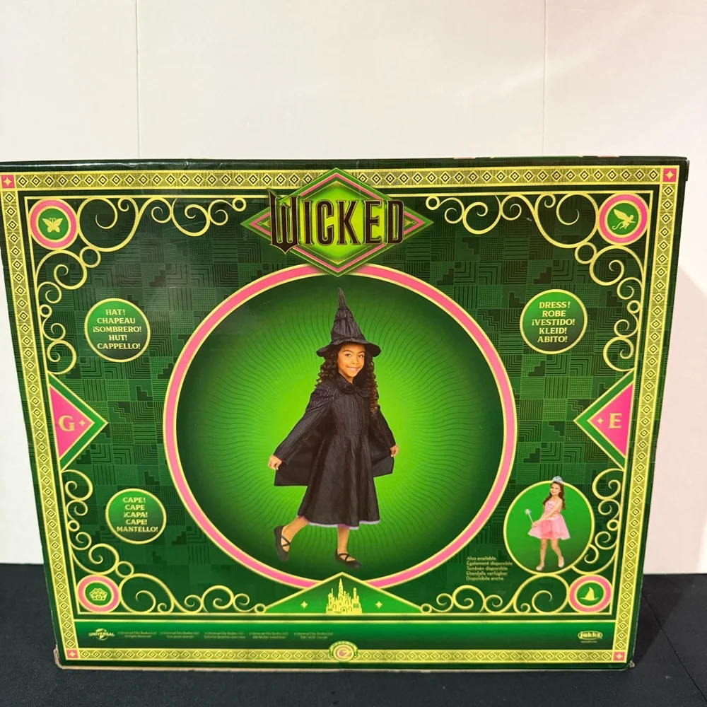 Universal's Wicked Deluxe Elphaba Black Dress Hat SZ 4-6 costume Halloween New